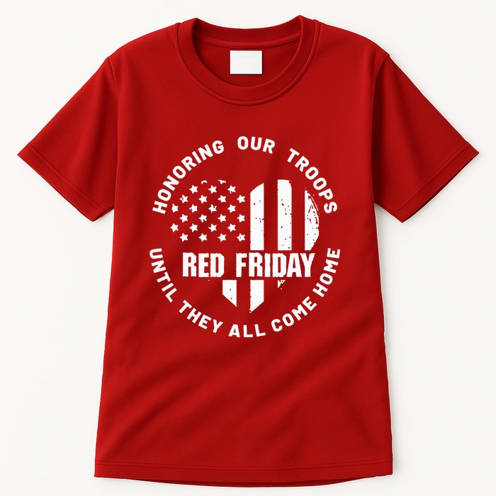 Retro Red On Friday US Military Pride And Support Tall T-Shirt