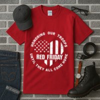 Retro Red On Friday US Military Pride And Support Tall T-Shirt
