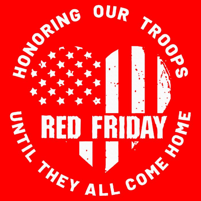 Retro Red On Friday US Military Pride And Support Button