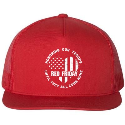 Retro Red On Friday US Military Pride And Support Flatbill Hat