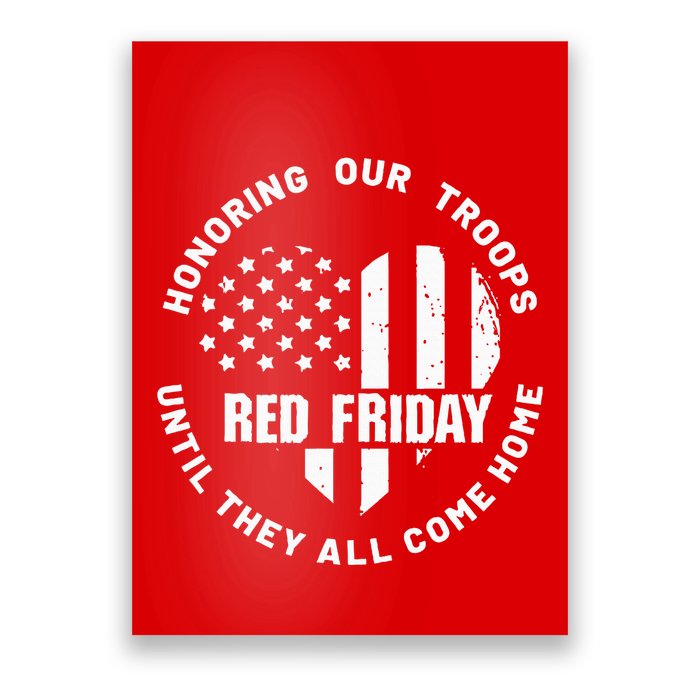 Retro Red On Friday US Military Pride And Support Poster