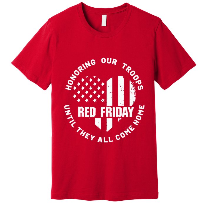 Retro Red On Friday US Military Pride And Support Premium T-Shirt