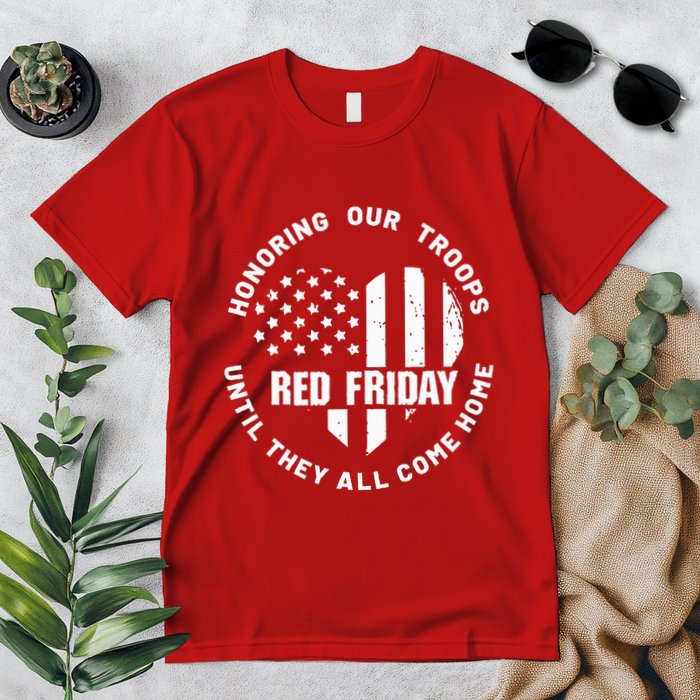 Retro Red On Friday US Military Pride And Support Premium T-Shirt