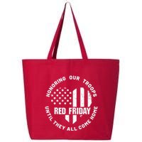 Retro Red On Friday US Military Pride And Support 25L Jumbo Tote