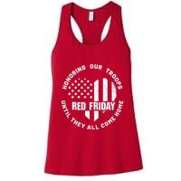 Retro Red On Friday US Military Pride And Support Womens Tank Top