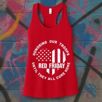 Retro Red On Friday US Military Pride And Support Womens Tank Top