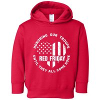 Retro Red On Friday US Military Pride And Support Toddler Hoodie
