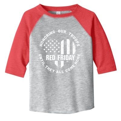 Retro Red On Friday US Military Pride And Support Toddler Fine Jersey T-Shirt