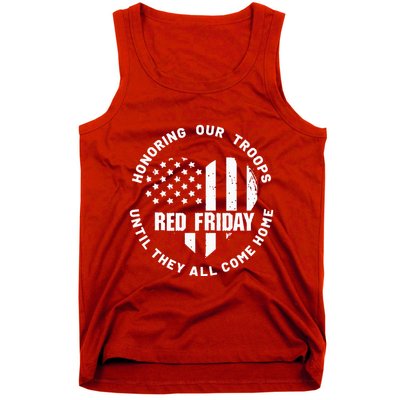 Retro Red On Friday US Military Pride And Support Tank Top