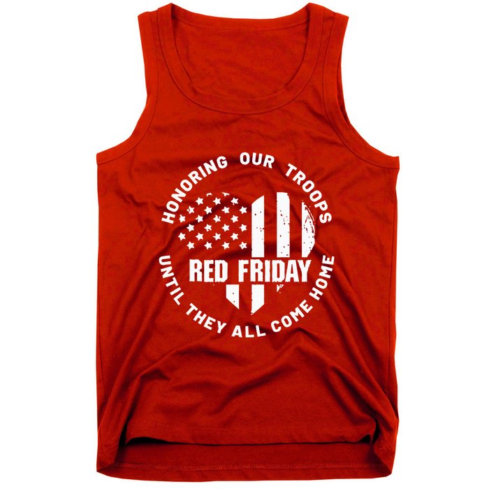 Retro Red On Friday US Military Pride And Support Tank Top
