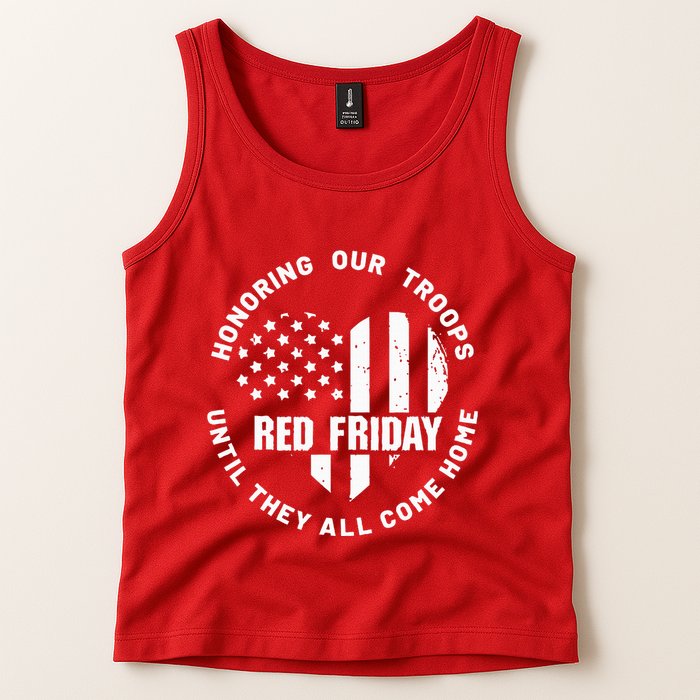 Retro Red On Friday US Military Pride And Support Tank Top