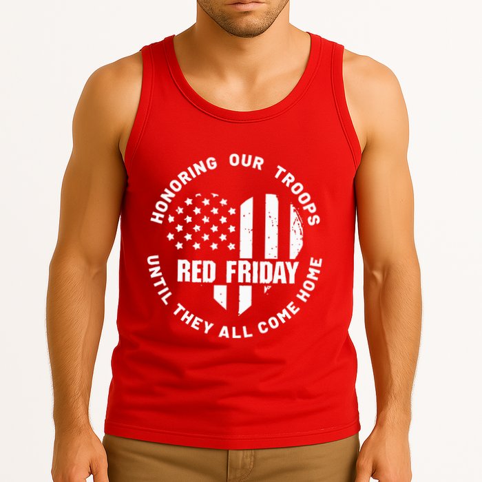 Retro Red On Friday US Military Pride And Support Tank Top