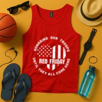Retro Red On Friday US Military Pride And Support Tank Top