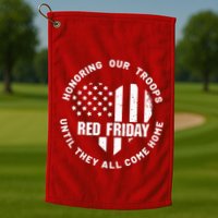 Retro Red On Friday US Military Pride And Support Golf Towel
