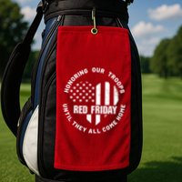 Retro Red On Friday US Military Pride And Support Golf Towel