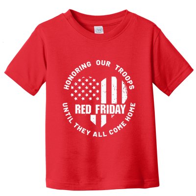 Retro Red On Friday US Military Pride And Support Toddler T-Shirt