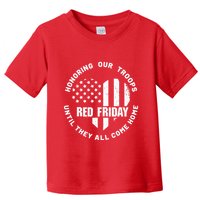 Retro Red On Friday US Military Pride And Support Toddler T-Shirt
