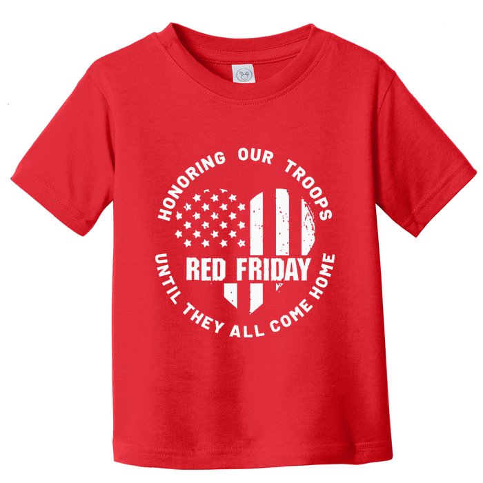 Retro Red On Friday US Military Pride And Support Toddler T-Shirt