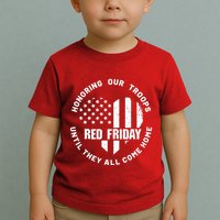 Retro Red On Friday US Military Pride And Support Toddler T-Shirt