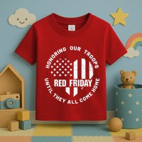 Retro Red On Friday US Military Pride And Support Toddler T-Shirt