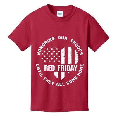 Retro Red On Friday US Military Pride And Support Kids T-Shirt