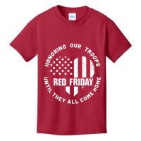 Retro Red On Friday US Military Pride And Support Kids T-Shirt