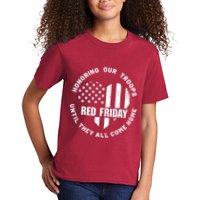 Retro Red On Friday US Military Pride And Support Kids T-Shirt