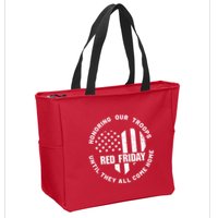 Retro Red On Friday US Military Pride And Support Zip Tote Bag