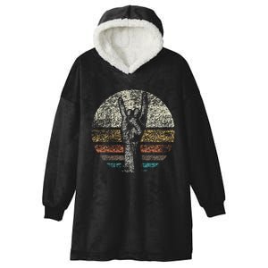 Retro Rock On Hand Horns For Rock And Roll Music Lovers Hooded Wearable Blanket