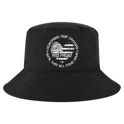 Retro Red On Friday US Military Pride Support Our Troops Cool Comfort Performance Bucket Hat