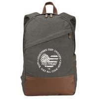 Retro Red On Friday US Military Pride Support Our Troops Cotton Canvas Backpack