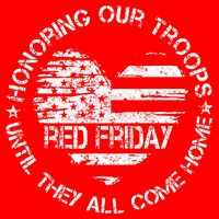 Retro Red On Friday US Military Pride Support Our Troops 16 in Basic Backpack