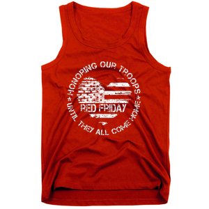 Retro Red On Friday US Military Pride Support Our Troops Tank Top