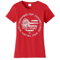 Retro Red On Friday US Military Pride Support Our Troops Women's T-Shirt