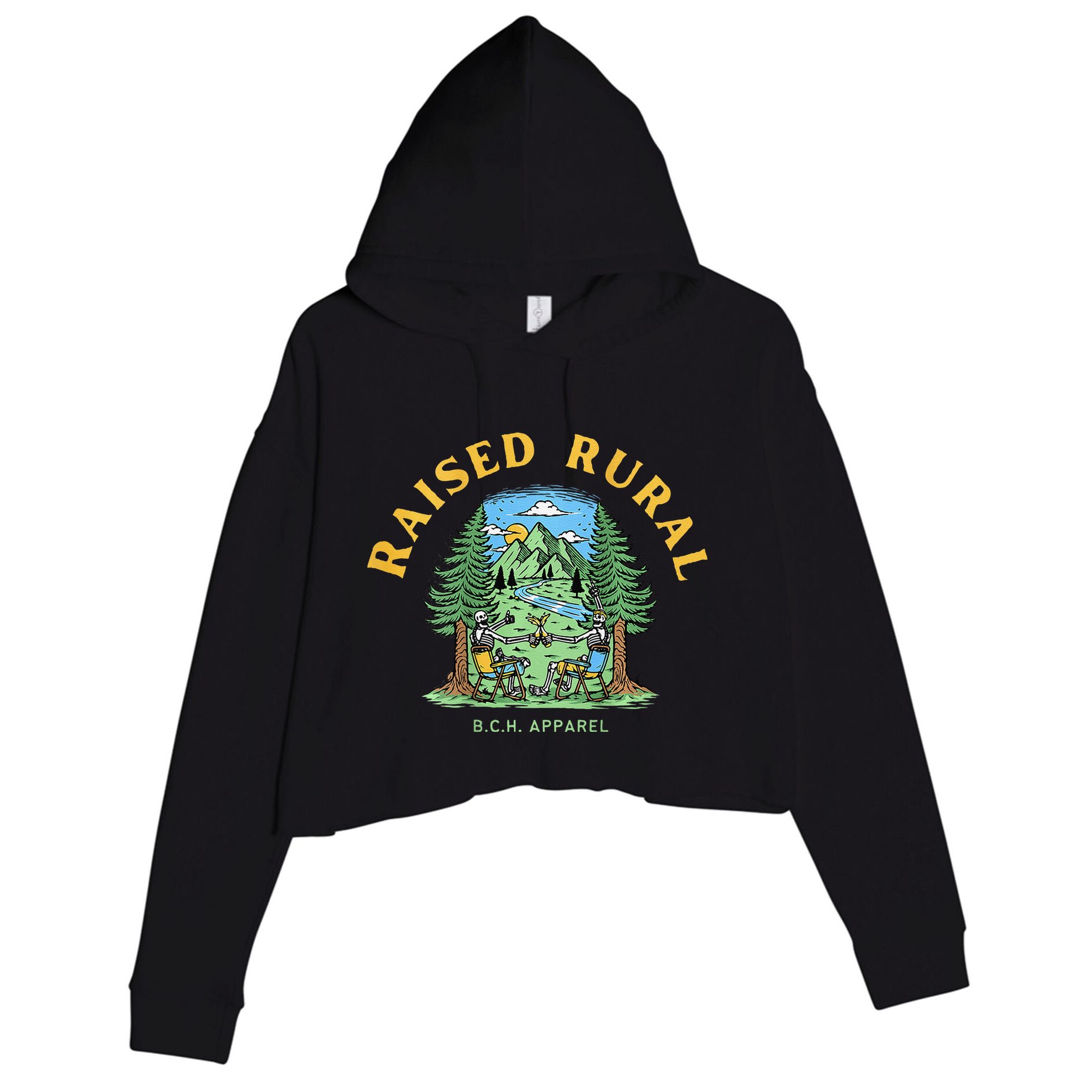Raised Rural Outdoorsy Crop Fleece Hoodie