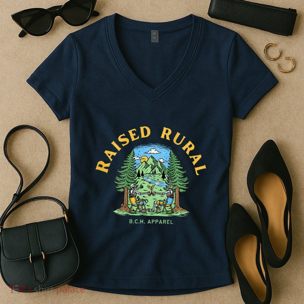 Raised Rural Outdoorsy Women's V-Neck T-Shirt
