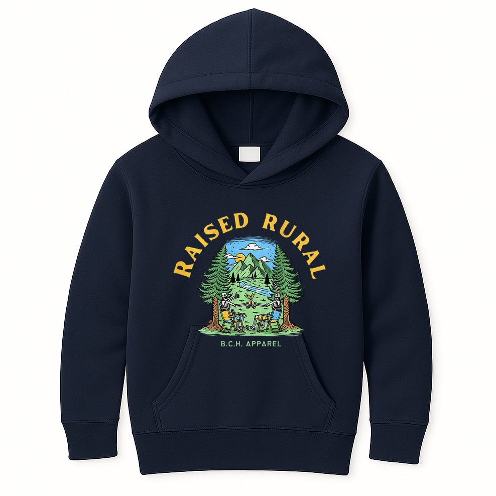 Raised Rural Outdoorsy Kids Hoodie