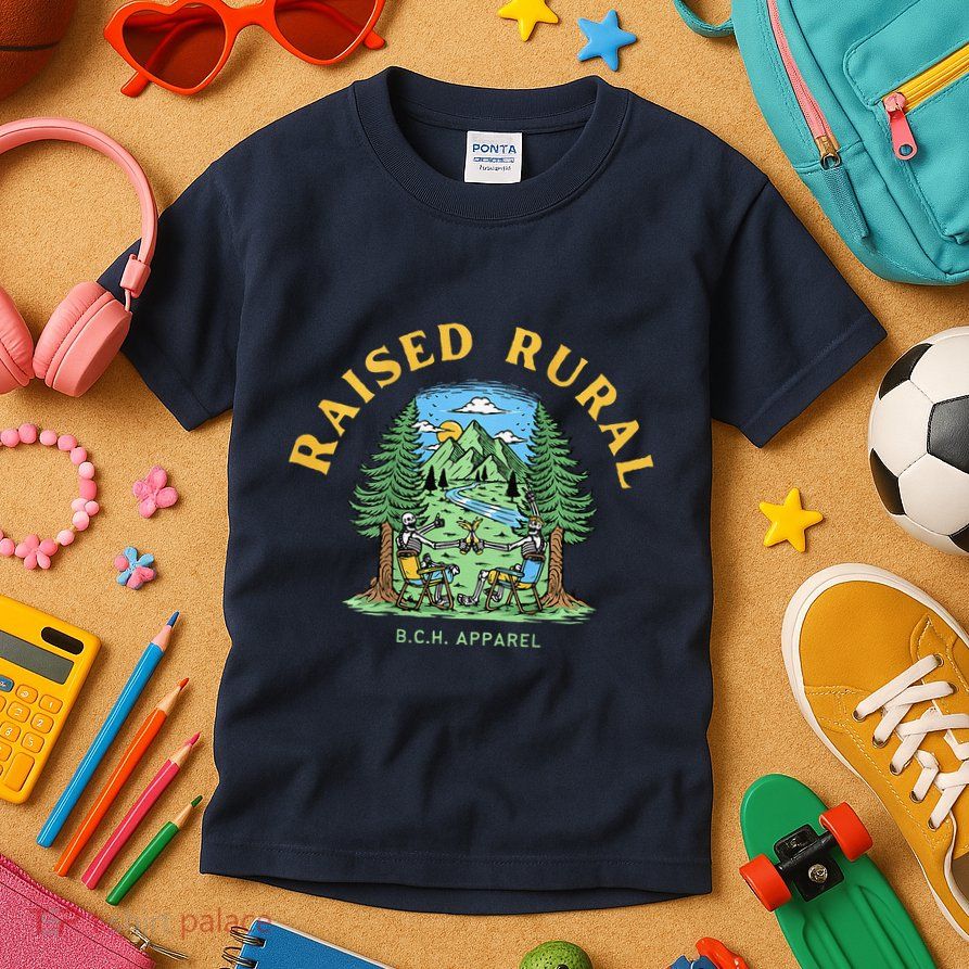 Raised Rural Outdoorsy Kids T-Shirt