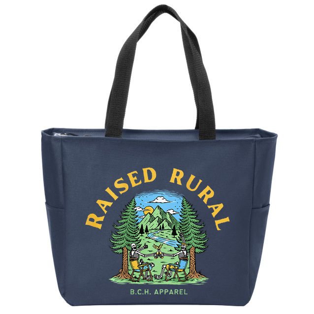 Raised Rural Outdoorsy Zip Tote Bag