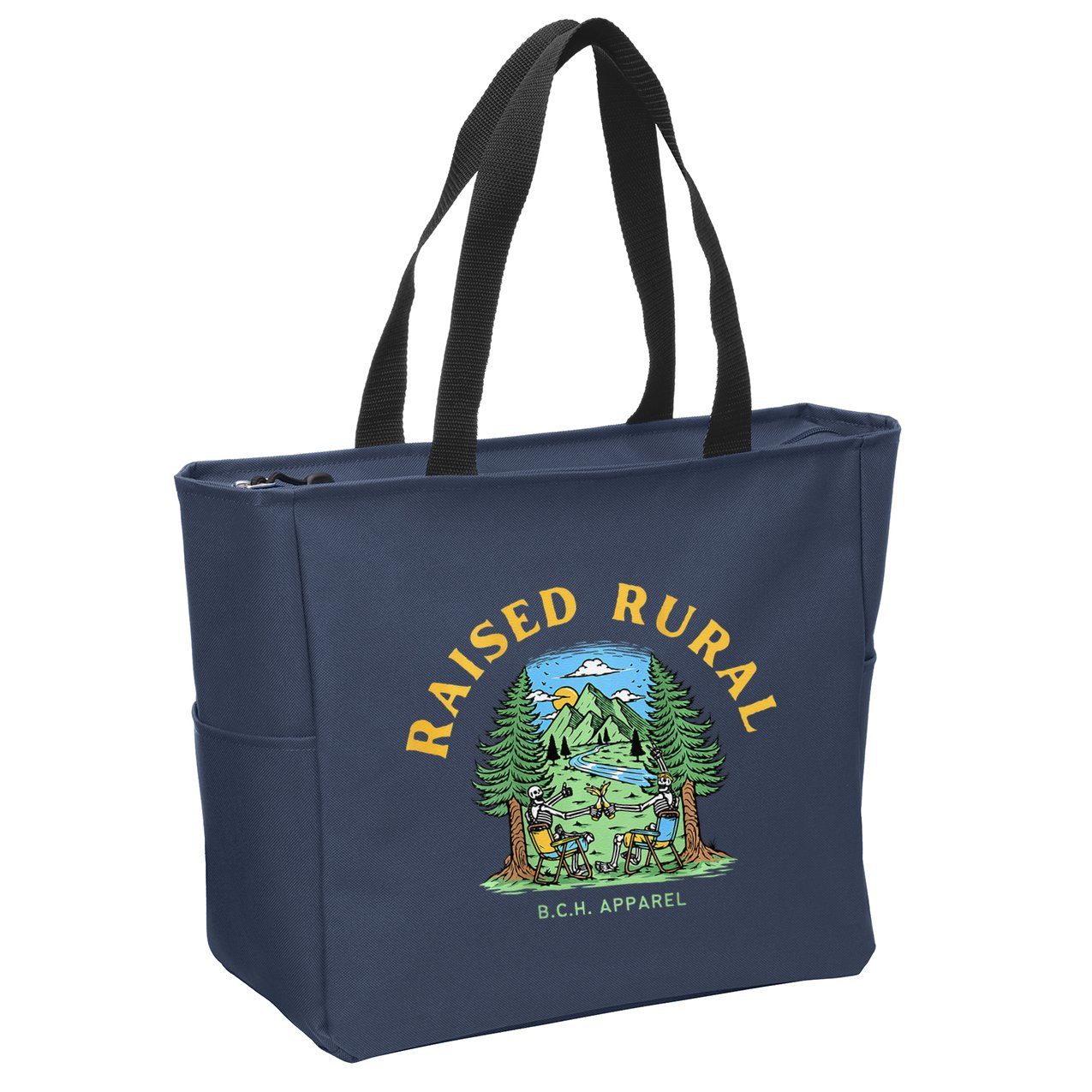 Raised Rural Outdoorsy Zip Tote Bag