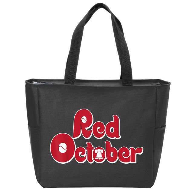 Retro Red October Philadelphia Vintage Zip Tote Bag