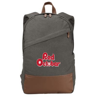 Retro Red October Philadelphia Vintage Cotton Canvas Backpack