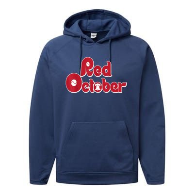 Retro Red October Philadelphia Vintage Performance Fleece Hoodie