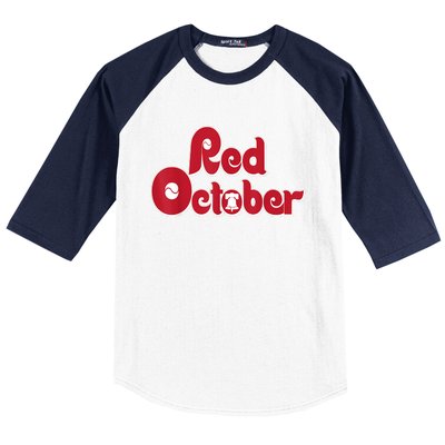 Retro Red October Philadelphia Vintage Baseball Sleeve Shirt