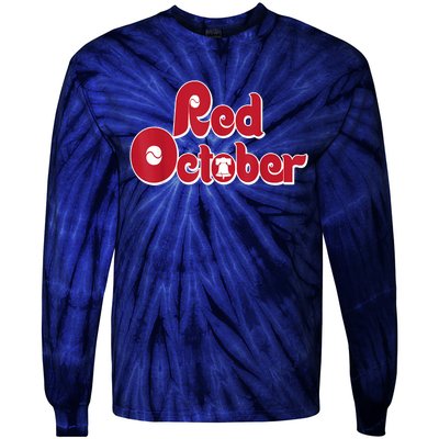 Retro Red October Philadelphia Vintage Tie-Dye Long Sleeve Shirt