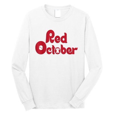 Retro Red October Philadelphia Vintage Long Sleeve Shirt