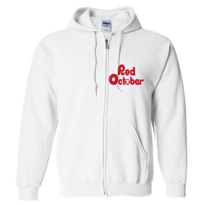 Retro Red October Philadelphia Vintage Full Zip Hoodie