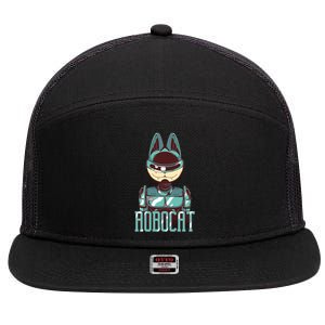 Robocat 7 Panel Mesh Trucker Snapback Hat