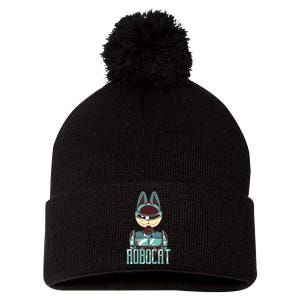 Robocat Pom Pom 12in Knit Beanie