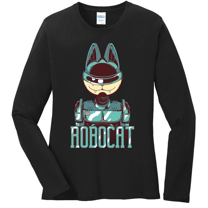 Robocat Ladies Long Sleeve Shirt